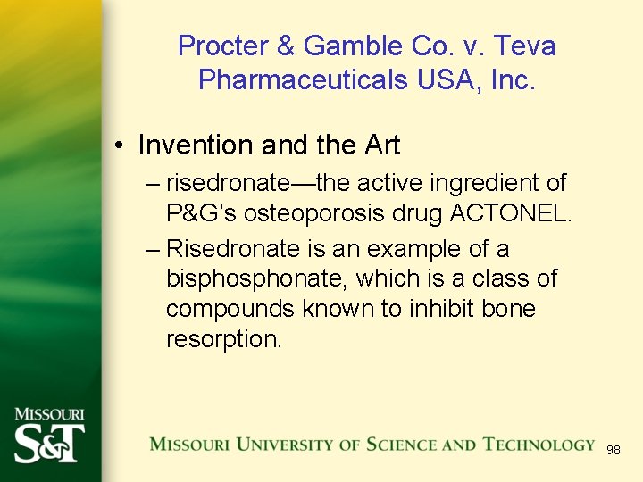 Procter & Gamble Co. v. Teva Pharmaceuticals USA, Inc. • Invention and the Art