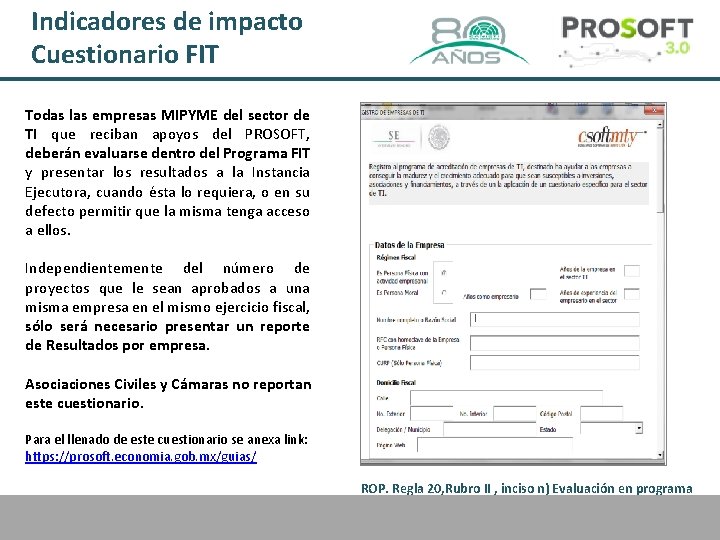 Indicadores de impacto Cuestionario FIT Todas las empresas MIPYME del sector de TI que