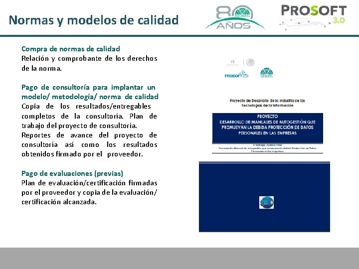 Normas y modelos de calidad Compra de normas de calidad Relación y comprobante de