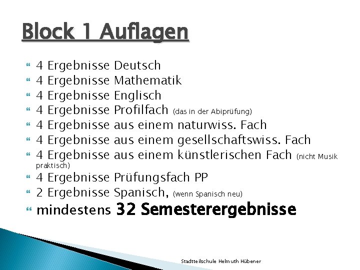 Block 1 Auflagen 4 4 4 4 Ergebnisse Ergebnisse praktisch) Deutsch Mathematik Englisch Profilfach Block 1 Auflagen 4 4 4 4 Ergebnisse Ergebnisse praktisch) Deutsch Mathematik Englisch Profilfach