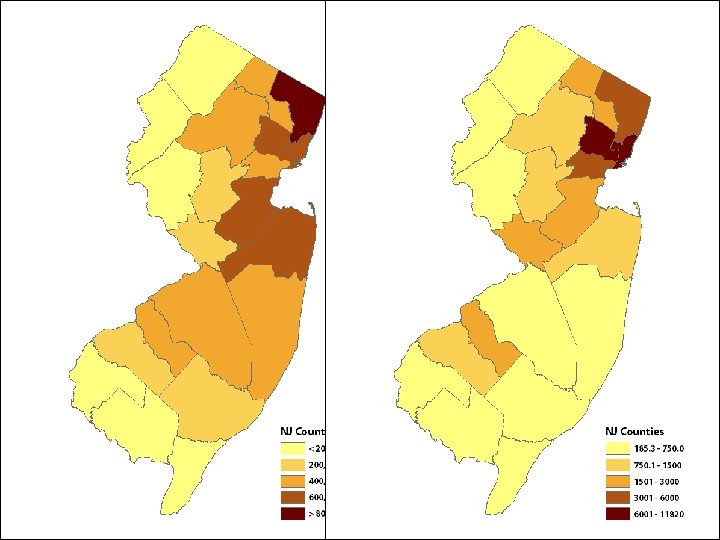 NEW JERSEY POPULATION Normalizing an attribute by dividing its value by the area or