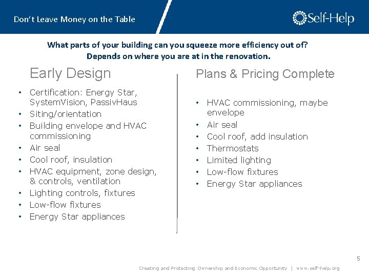 Don’t Leave Money on the Table What parts of your building can you squeeze