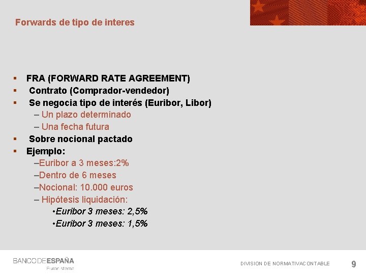 Forwards de tipo de interes § § § FRA (FORWARD RATE AGREEMENT) Contrato (Comprador-vendedor)