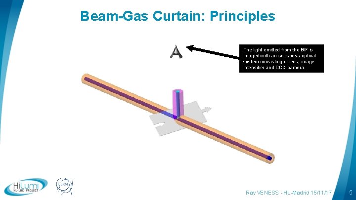 Beam-Gas Curtain: Principles The light emitted from the BIF is imaged with an ex-vaccua