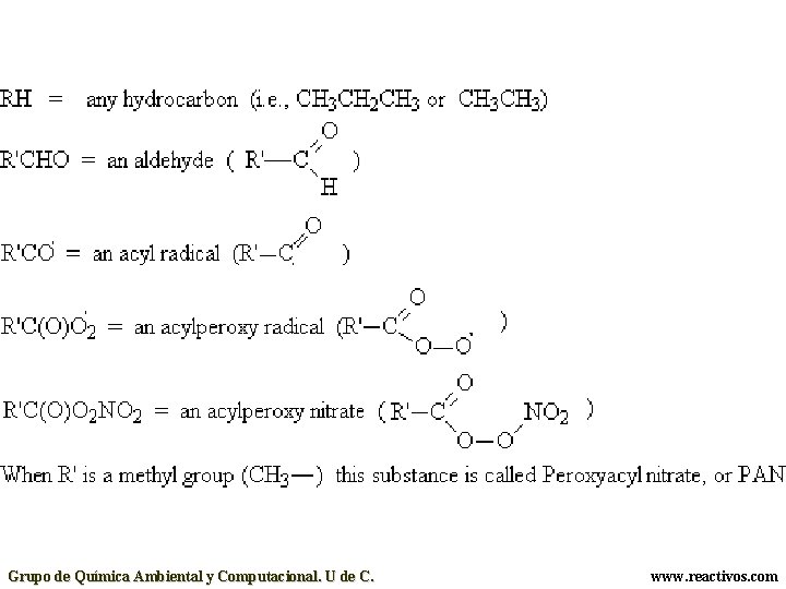 Grupo de Química Ambiental y Computacional. U de C. www. reactivos. com 