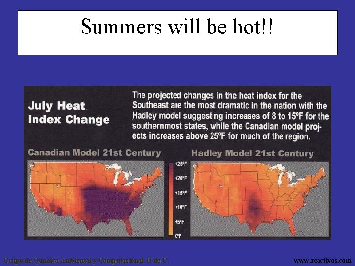 Summers will be hot!! Grupo de Química Ambiental y Computacional. U de C. www.