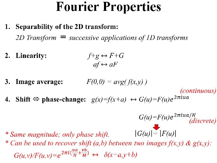 Fourier Properties 