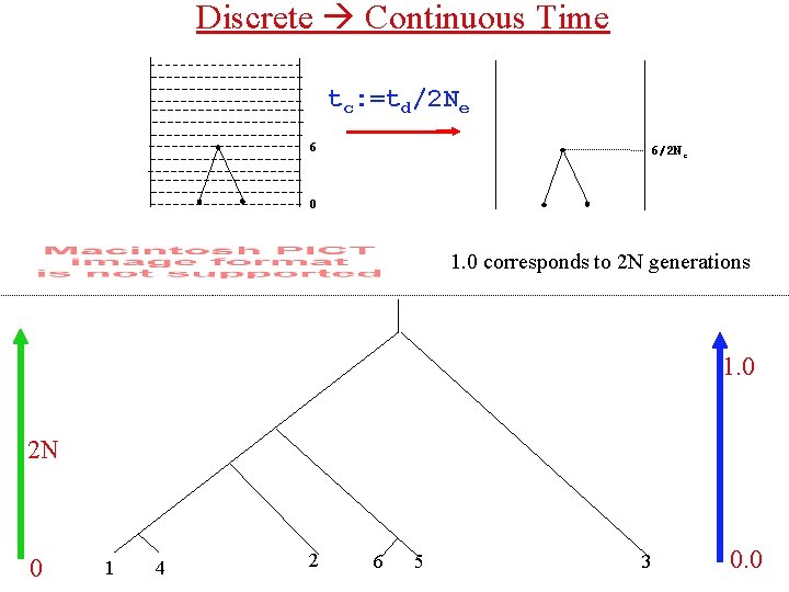 Discrete Continuous Time tc: =td/2 Ne 6 6/2 Ne 0 1. 0 corresponds to