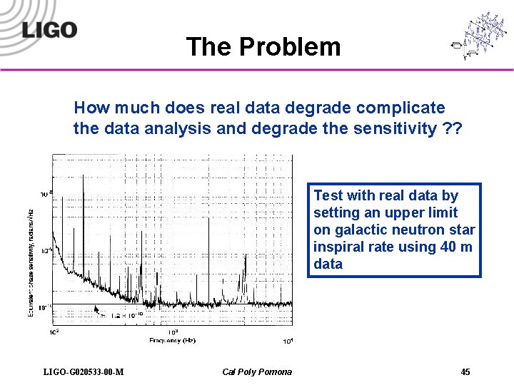 The Problem How much does real data degrade complicate the data analysis and degrade