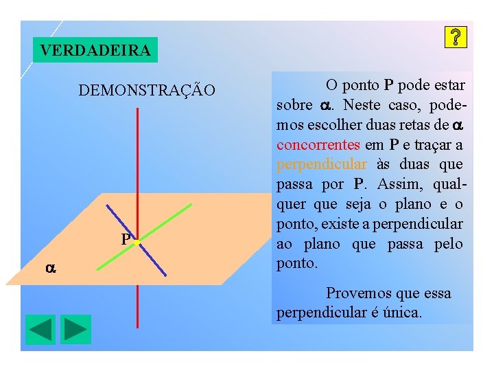 VERDADEIRA DEMONSTRAÇÃO P O ponto P pode estar sobre . Neste caso, podemos escolher