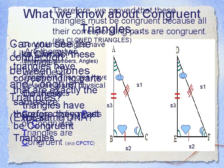Therefore, we proved that these Whattriangles we know about Congruent must be congruent because
