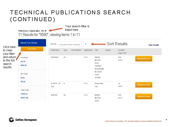 TECHNICAL PUBLICATIONS SEARCH (CONTINUED) Filtered on: Application “DC-9” Click here to clear your filter