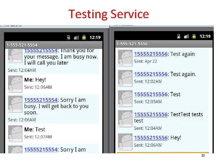 Testing Service 20 