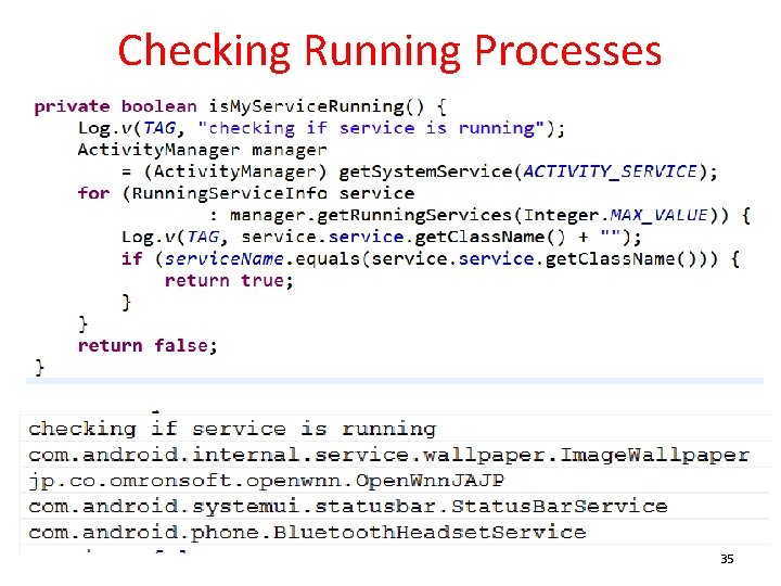 Checking Running Processes 35 