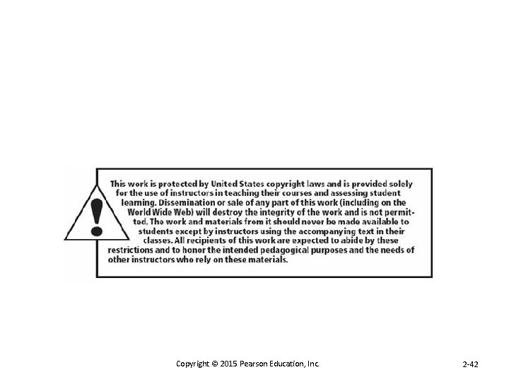Copyright © 2015 Pearson Education, Inc. 2 -42 42 