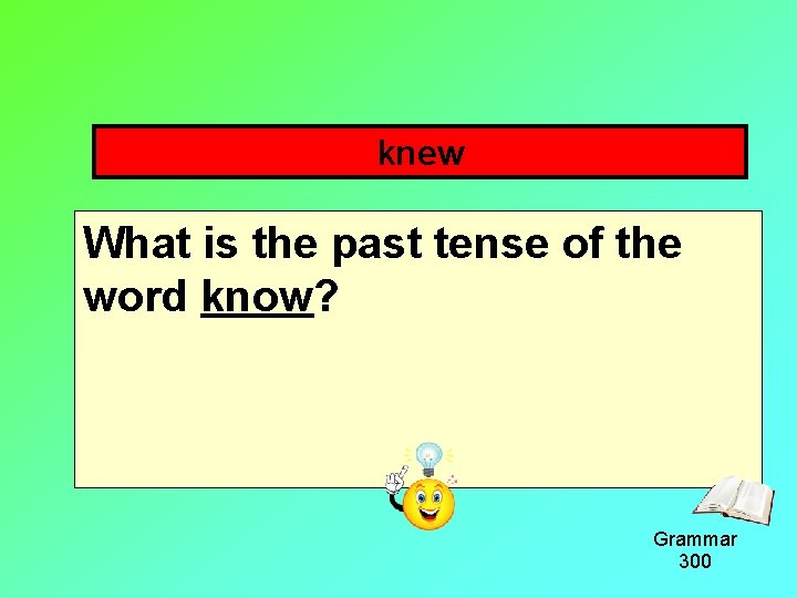 knew What is the past tense of the word know? Grammar 300 