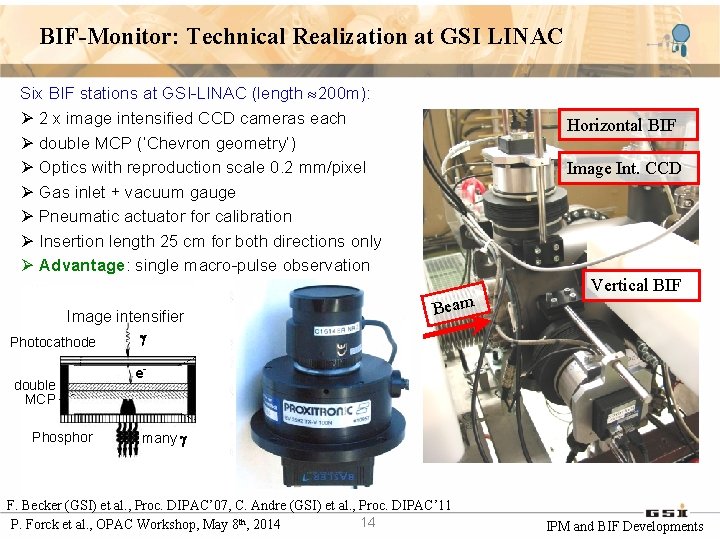 BIF-Monitor: Technical Realization at GSI LINAC Six BIF stations at GSI-LINAC (length 200 m):