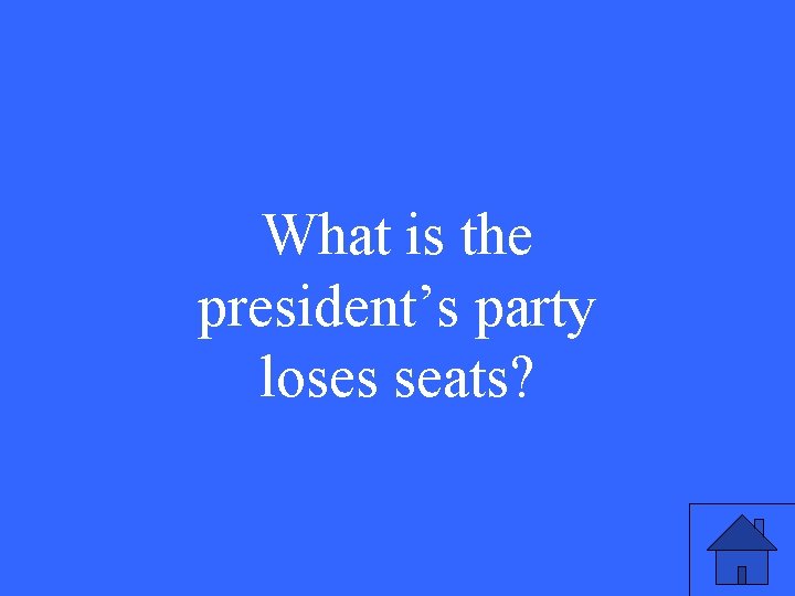 What is the president’s party loses seats? 