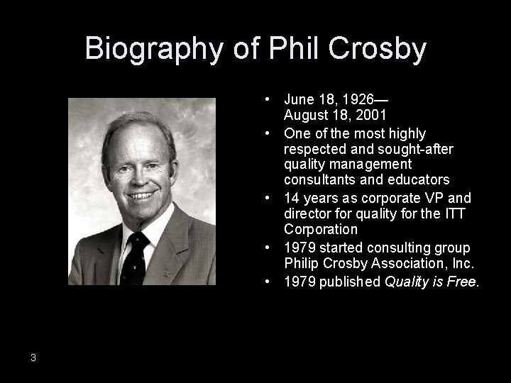 Biography of Phil Crosby • June 18, 1926— August 18, 2001 • One of