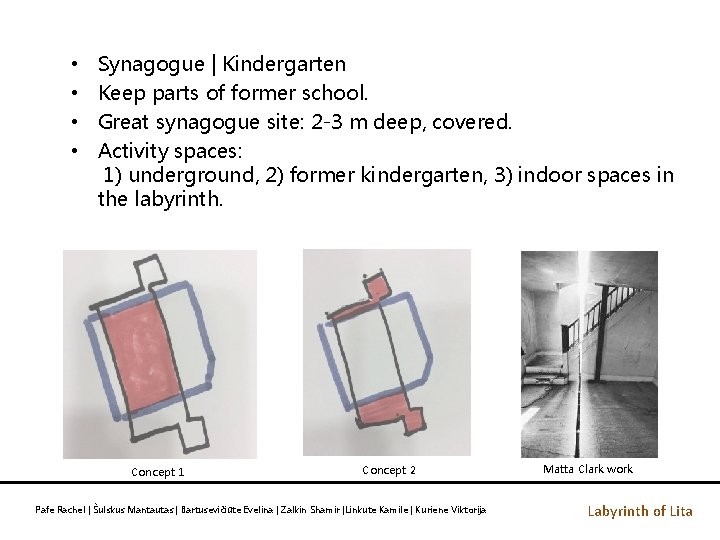  • • Synagogue | Kindergarten Keep parts of former school. Great synagogue site: