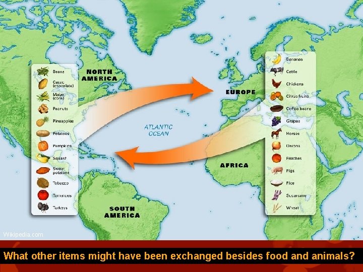 Wikipedia. com What other items might have been exchanged besides food animals? 