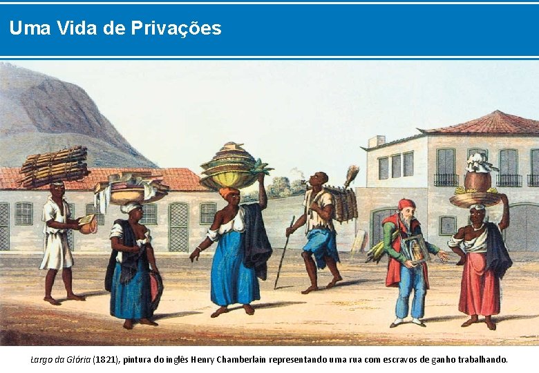 Uma Vida de Privações Largo da Glória (1821), pintura do inglês Henry Chamberlain representando