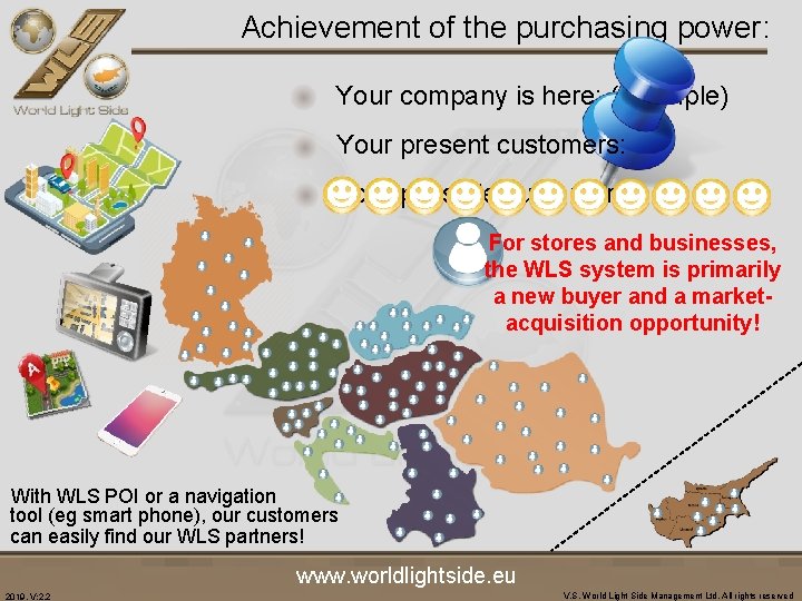 Achievement of the purchasing power: Your company is here: (example) Your present customers: Your