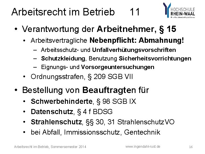 Arbeitsrecht im Betrieb 11 • Verantwortung der Arbeitnehmer, § 15 • Arbeitsvertragliche Nebenpflicht: Abmahnung!