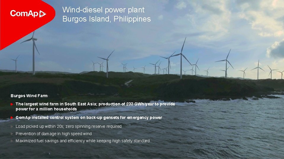 Wind-diesel power plant Burgos Island, Philippines Burgos Wind Farm The largest wind farm in