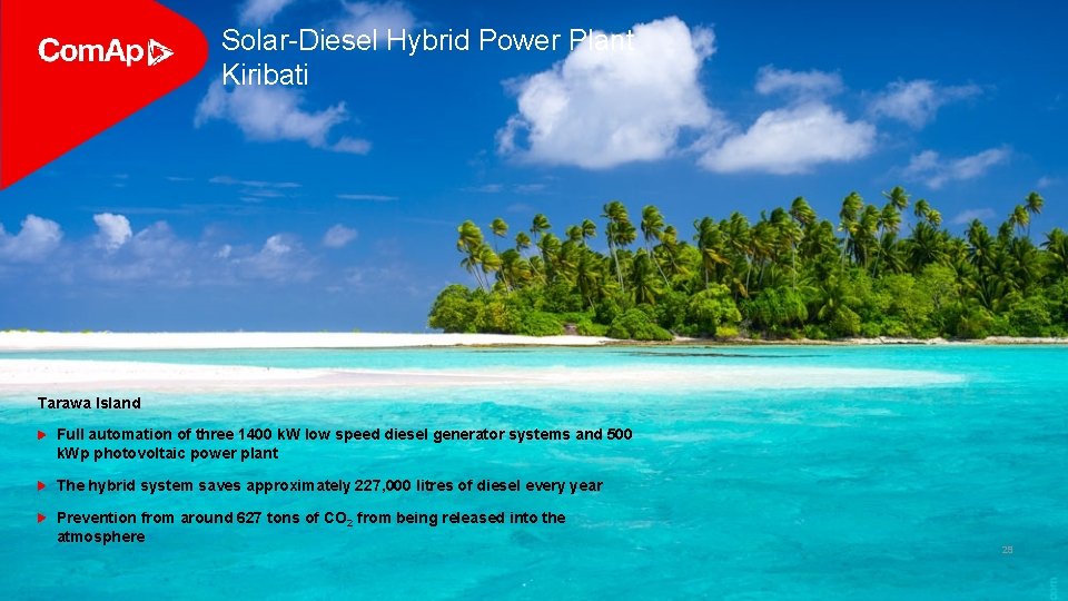 Solar-Diesel Hybrid Power Plant Kiribati Tarawa Island Full automation of three 1400 k. W