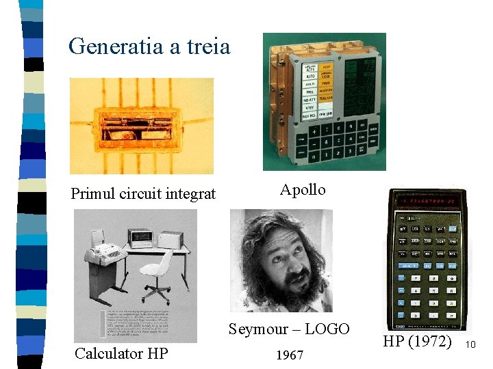 Generatia a treia Primul circuit integrat Apollo Seymour – LOGO Calculator HP 1967 HP