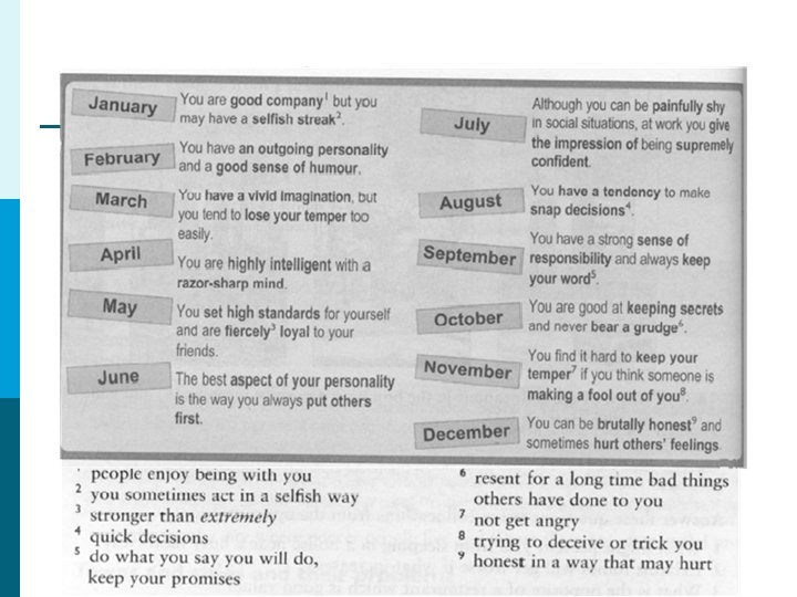 Now read the following text and talk to your partner. Think of people you