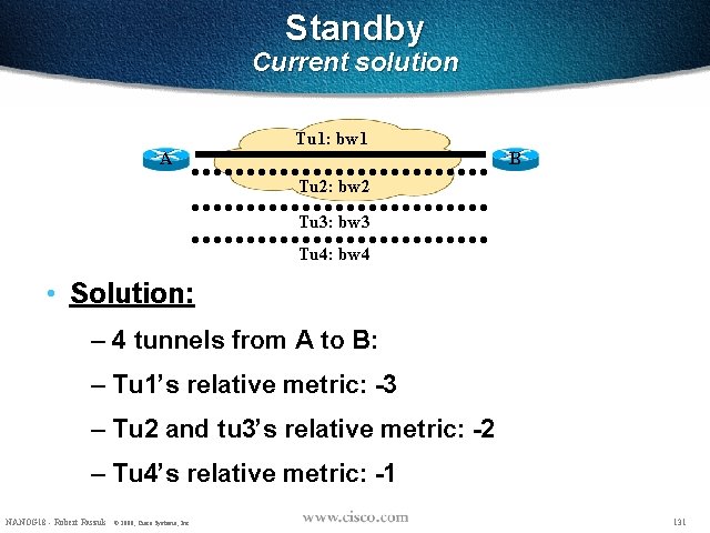 Standby Current solution Tu 1: bw 1 A B Tu 2: bw 2 Tu