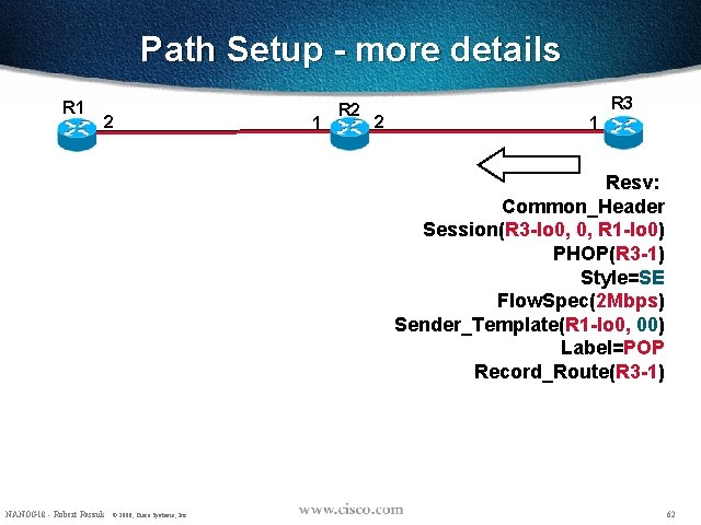 Path Setup - more details R 1 2 1 R 2 2 R 3