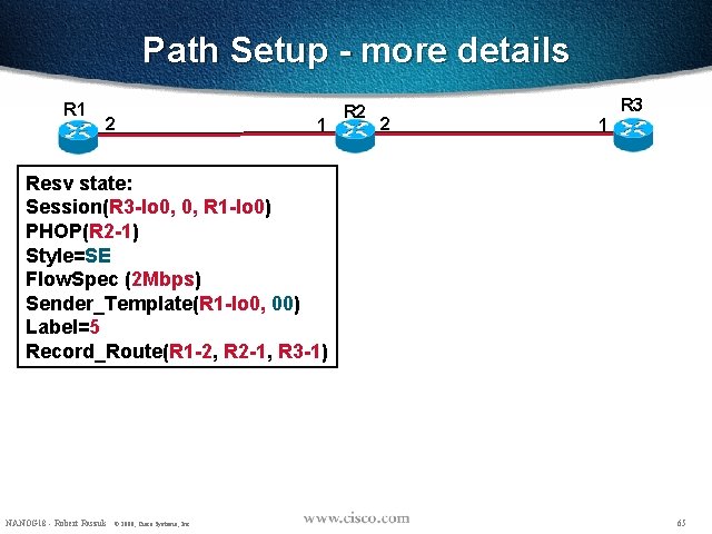 Path Setup - more details R 1 2 1 R 2 2 R 3