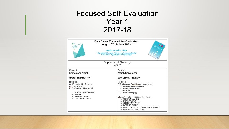 Focused Self-Evaluation Year 1 2017 -18 