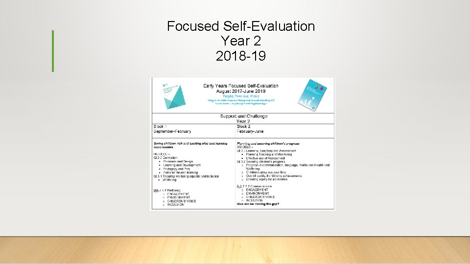 Focused Self-Evaluation Year 2 2018 -19 