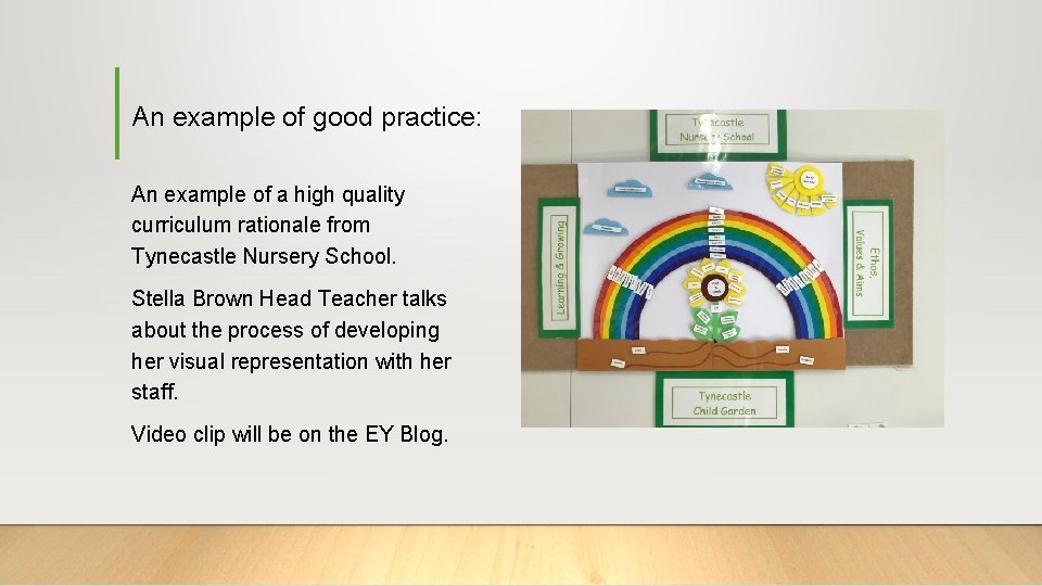 An example of good practice: An example of a high quality curriculum rationale from