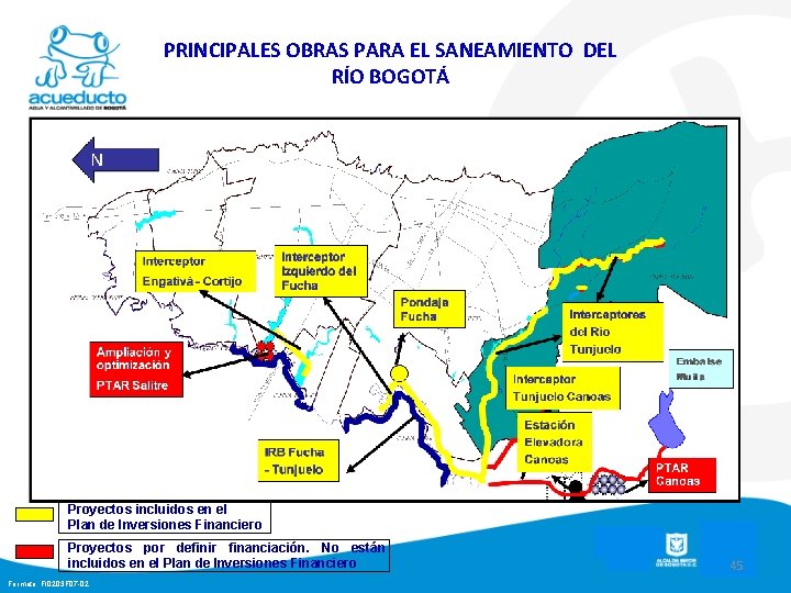 PRINCIPALES OBRAS PARA EL SANEAMIENTO DEL RÍO BOGOTÁ Proyectos incluidos en el Plan de