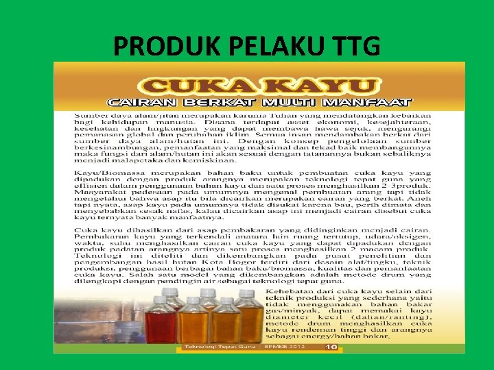 PRODUK PELAKU TTG 