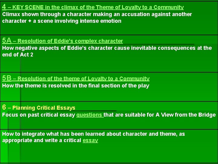 4 – KEY SCENE in the climax of the Theme of Loyalty to a