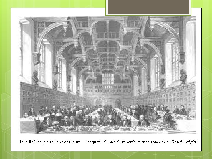 Middle Temple in Inns of Court – banquet hall and first performance space for