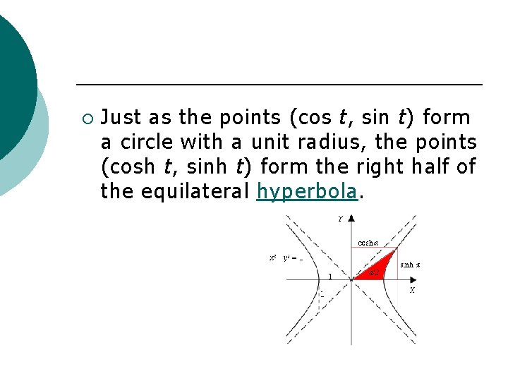 ¡ Just as the points (cos t, sin t) form a circle with a