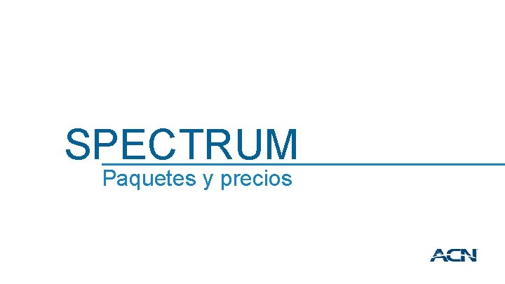 SPECTRUM Paquetes y precios 