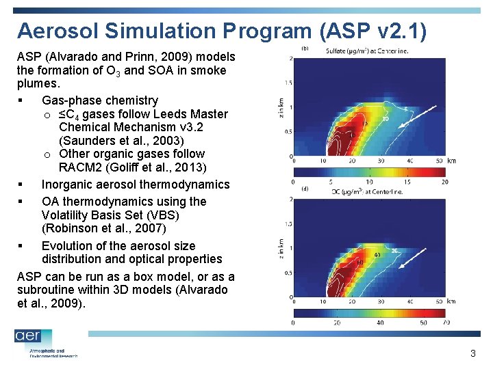 Aerosol Simulation Program (ASP v 2. 1) ASP (Alvarado and Prinn, 2009) models the