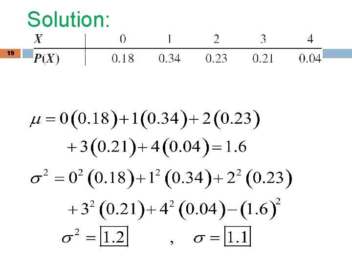 Solution: 19 Solution: 19