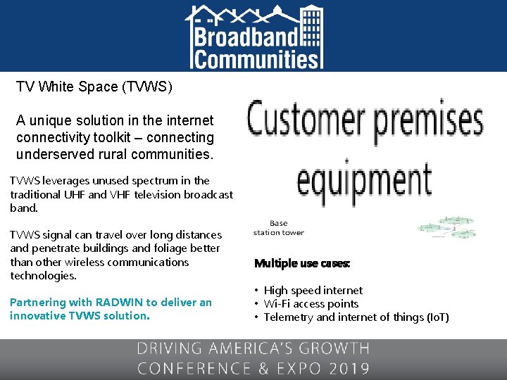 TV White Space (TVWS) A unique solution in the internet connectivity toolkit – connecting