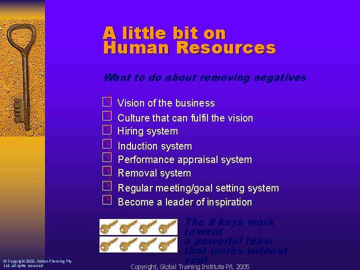 A little bit on Human Resources What to do about removing negatives √ √