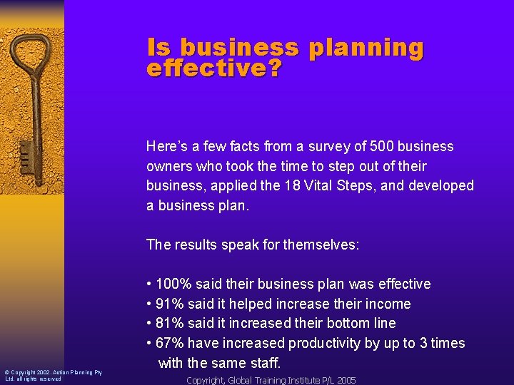 Is business planning effective? Here’s a few facts from a survey of 500 business