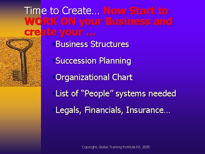 Time to Create… Now Start to WORK ON your Business and create your …